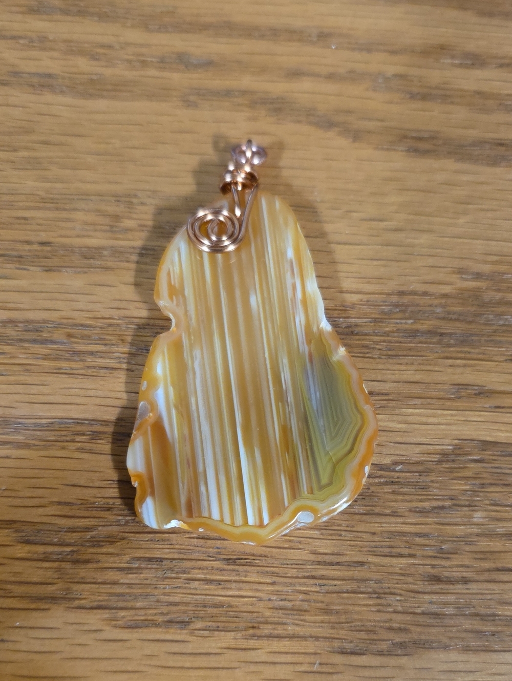 Handmade Yellow Agate Pendant Necklace - Natural Stone Jewelry